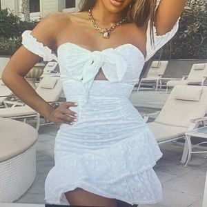 White dotted Swiss dress